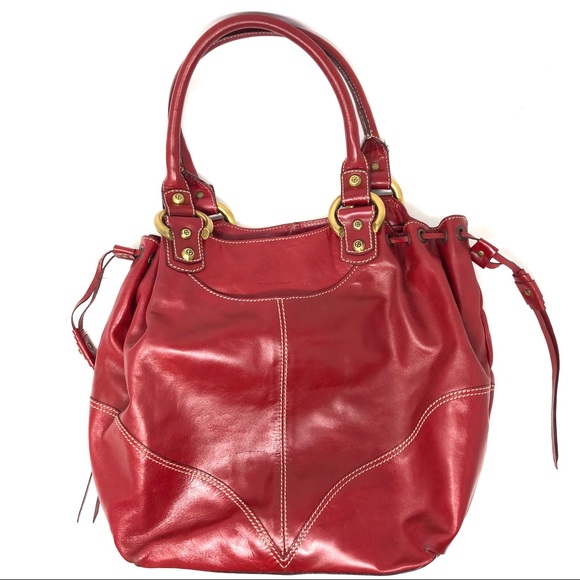 Francesco Biasia Handbags - FRANCESCO BIASIA large brick red leather bag